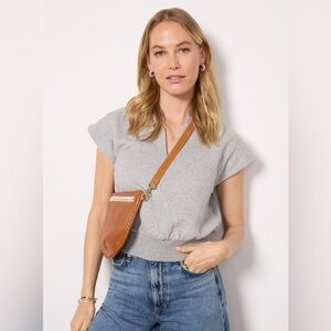 Evereve Gray Short Sleeve Sweatshirt